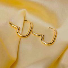 Golden Oval Hoops - 18K Gold Plated