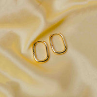 Golden Oval Hoops - 18K Gold Plated
