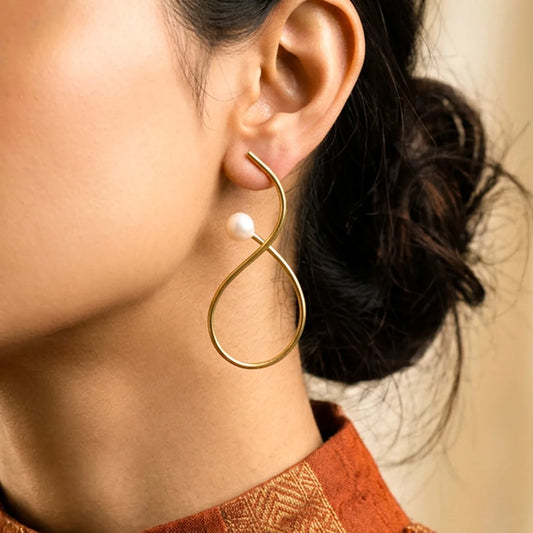 Pearl Swirl Drop Earrings