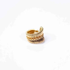 Brass Ribbed Chain Ring