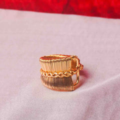 Brass Ribbed Chain Ring
