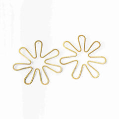 Brass Floral Wired Drop Earrings