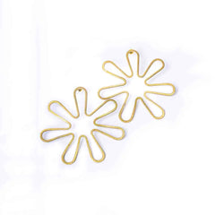 Brass Floral Wired Drop Earrings