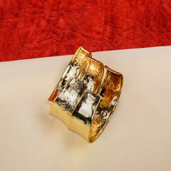 Bold Sculptural Brass Cuff Bangle