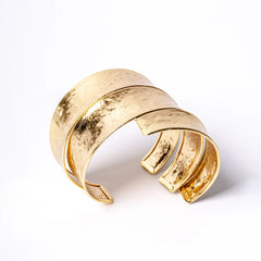 Bold Sculptural Brass Cuff Bangle