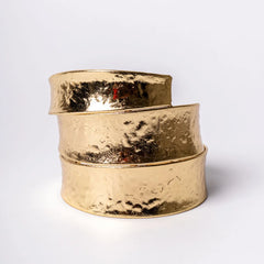 Bold Sculptural Brass Cuff Bangle