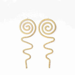 Textured Spiral Drop Earrings