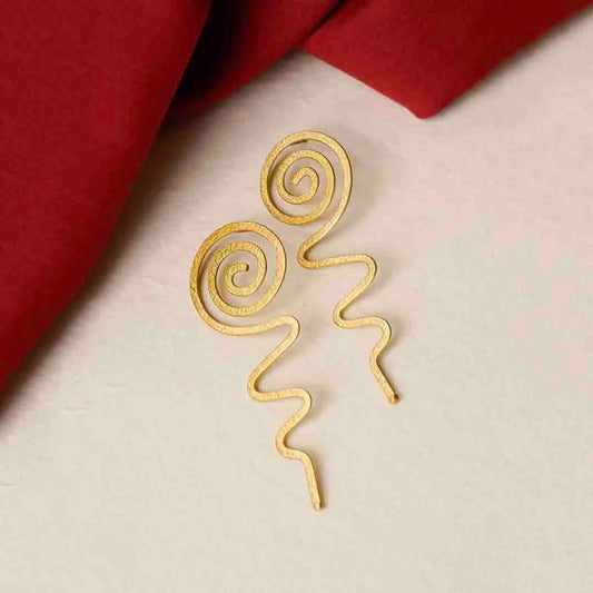 Textured Spiral Drop Earrings