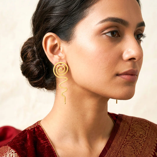Textured Spiral Drop Earrings