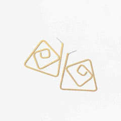 Brass Assymetrical Geometrical Drop Earrings
