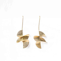 Brass Conical Spiral Drop Earrings