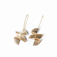 Brass Conical Spiral Drop Earrings