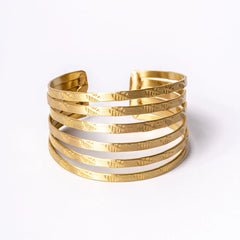 Brass Layered Cuff Bangle