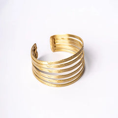 Brass Layered Cuff Bangle
