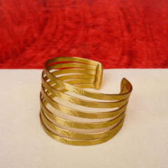Brass Layered Cuff Bangle