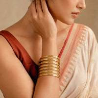 Brass Layered Cuff Bangle