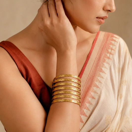 Brass Layered Cuff Bangle