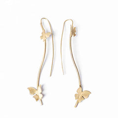 Long Butterfly Drop Earrings