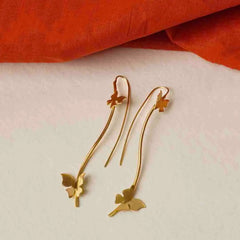 Long Butterfly Drop Earrings