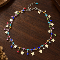 Rainbow Butterfly Charm Necklace
