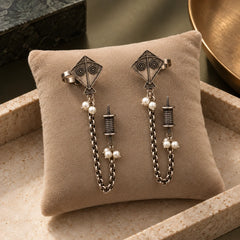 Silver Kite Cuff Earrings
