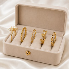 Gold-Tone Minimal Stacking Ring Combo