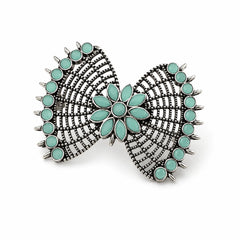 Ira Turquoise Oxidised Statement Ring
