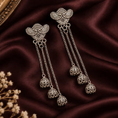 Oxidised Peacock Dangle Earrings