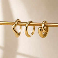 Statement Gold Ring Trio