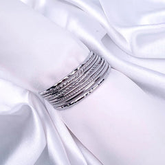Silver Textured Bangles