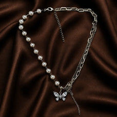 Pearl Butterfly Charm Necklace