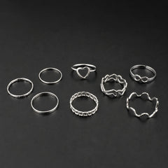 Silver Heart & Infinity Ring Combo