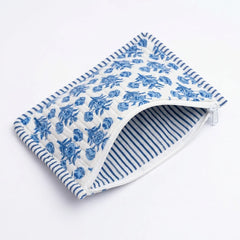 Blue Floral Printed Pouch