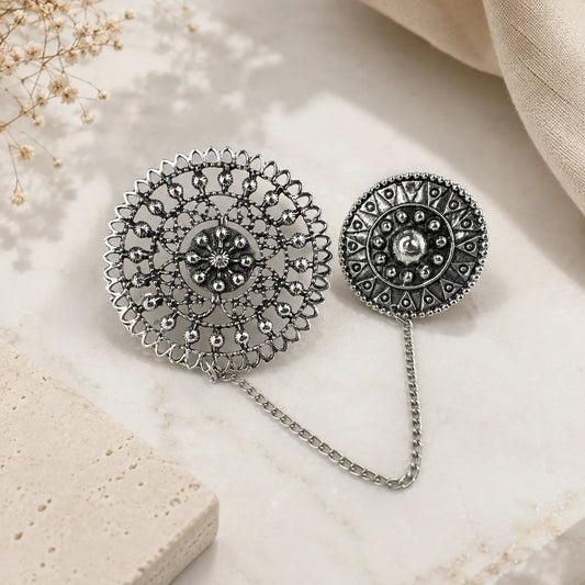 Mandala Chain Double Finger Ring