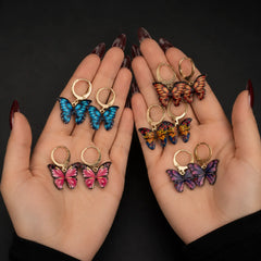 Colourful Butterfly Charm Earring Combo