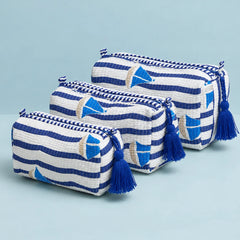 Blue Sailboat 3 Layered Pouches
