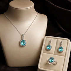 Ocean Glow Blue Stone Jewellery Set