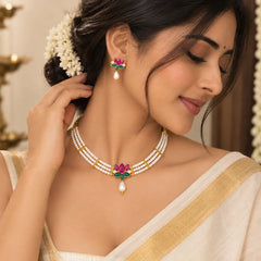 Lotus Pearl Jewellery Set