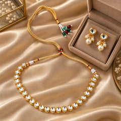 White Kundan Necklace Set