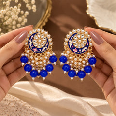 Blue Heritage Kundan Earrings