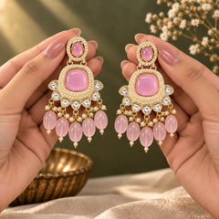 Pink Quartz Dangle Earrings