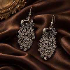 Oxidised Peacock Earrings