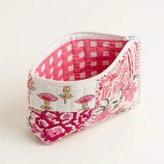Pink Patchwork Floral Pouch