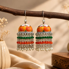 Royal Floral Meenakari Jhumkas
