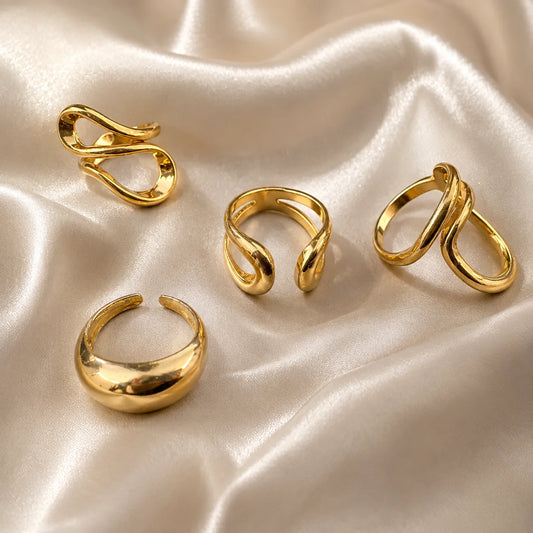 Modern Muse Gold Ring Combo Set