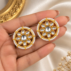Kundan Floral Studs