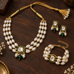 Pearl Royale Kundan Jewellery Set