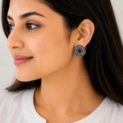 Black Stone Oxidised Daily Wear Studs