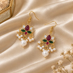 Lotus & Pearl Kundan Earrings