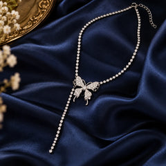 Silver Butterfly Trail Necklace